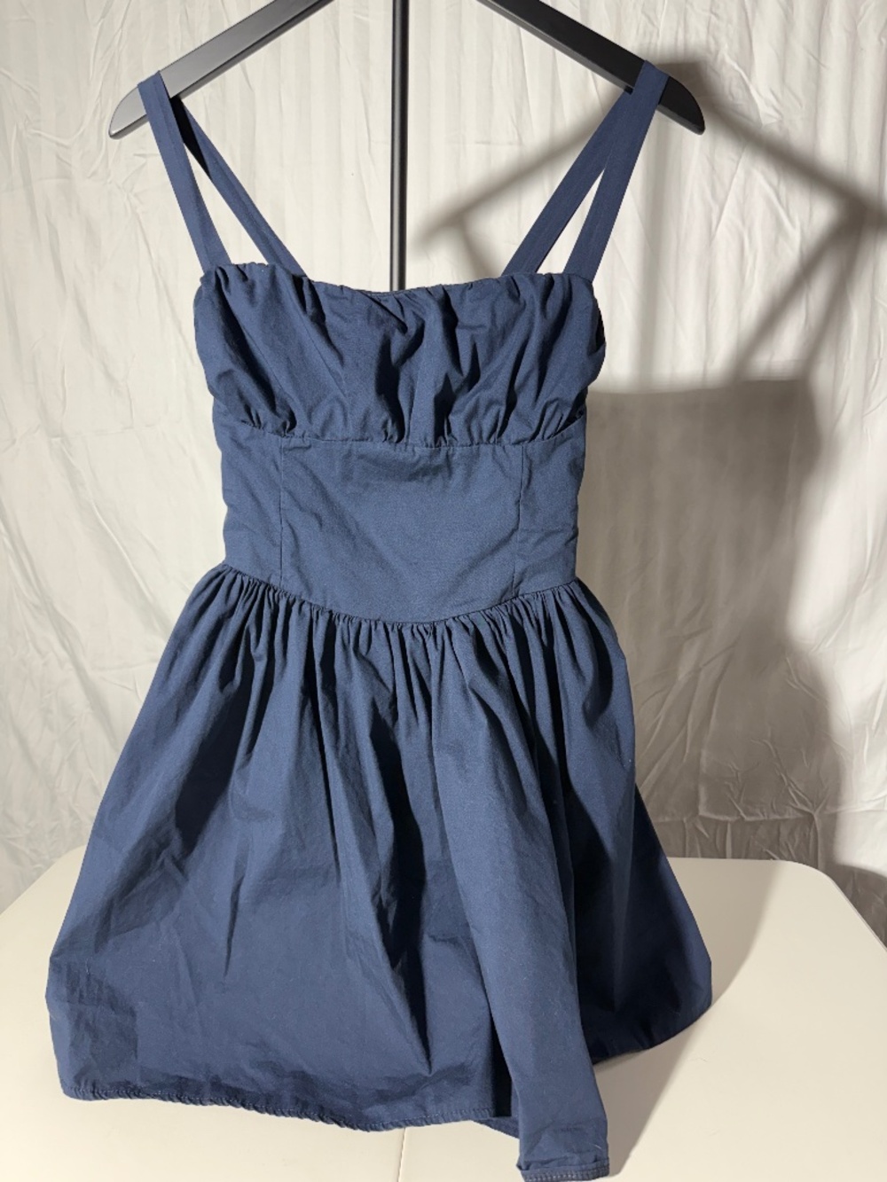 Easy Clothes Blue Smocked Bubble Hem Sundress Size S